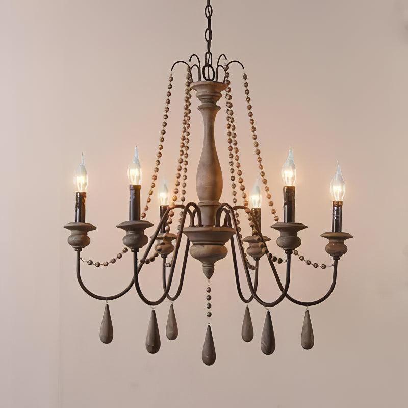 Liorerian candelabru cu Brațe în Formă de Scroll, Stil Rustic