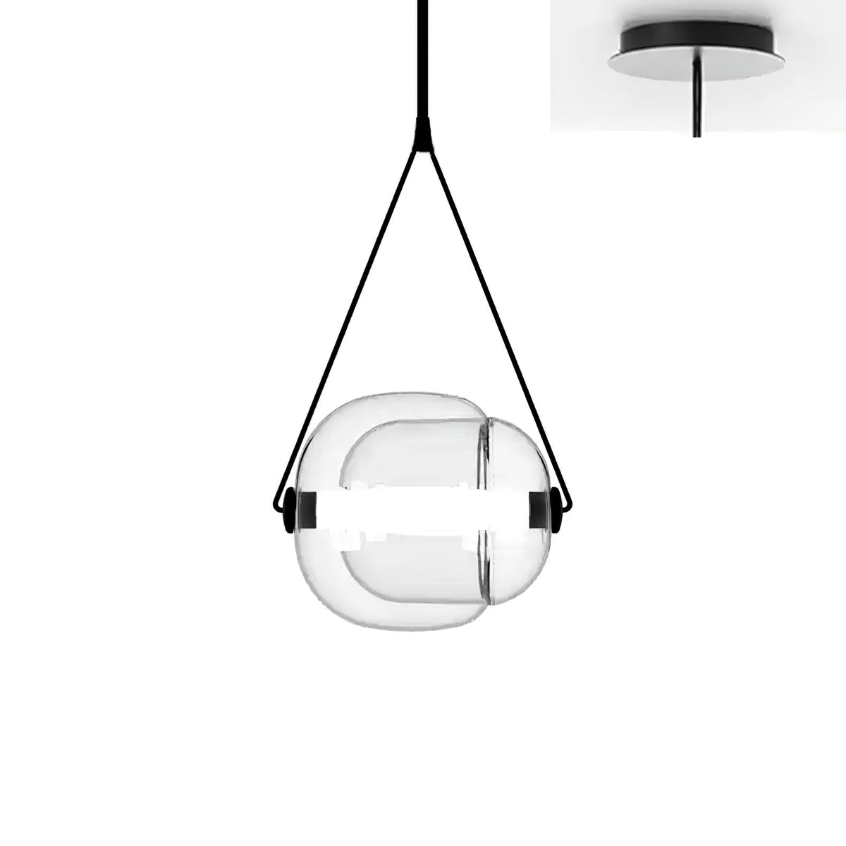 Ovexa lampă suspendată contemporană din sticlă