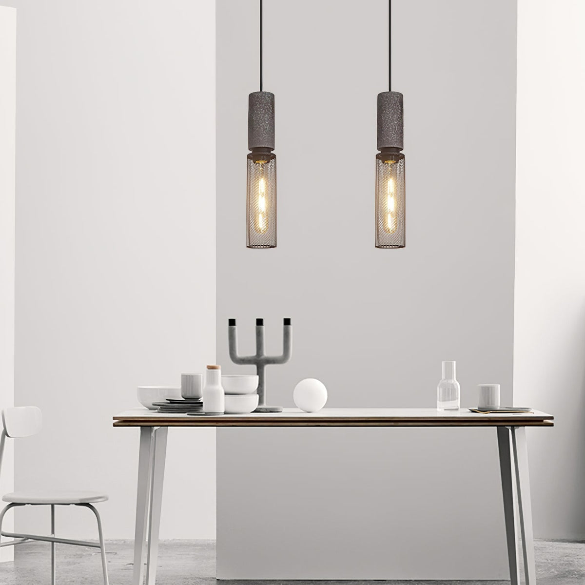 Lumeraine Cement Mesh lampă suspendată