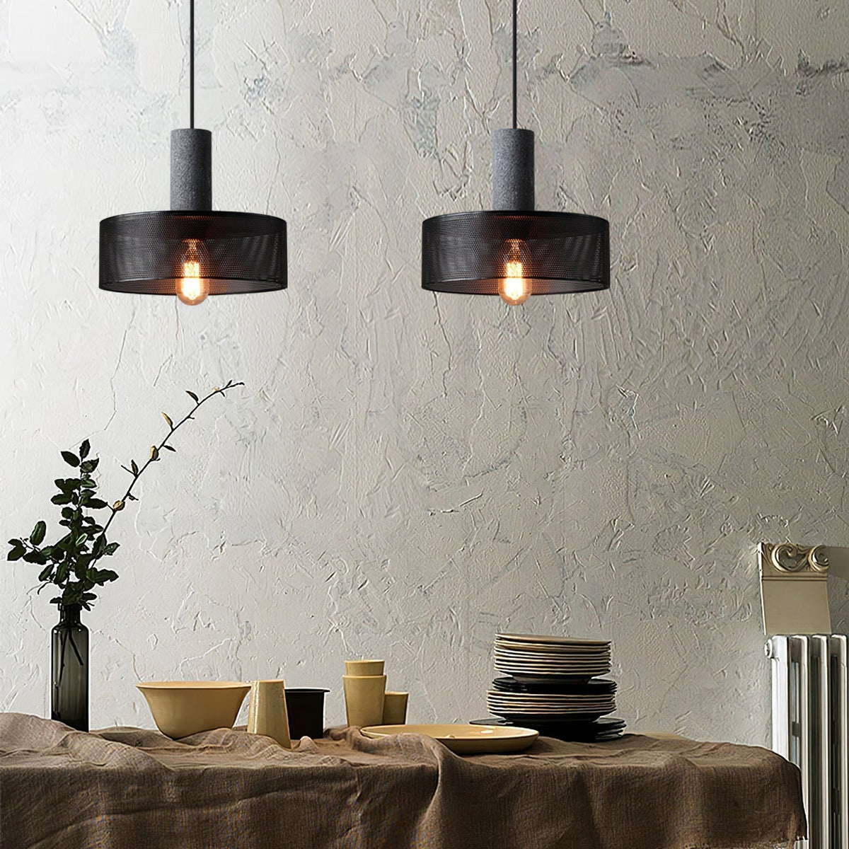 Lumeraine Cement Mesh lampă suspendată
