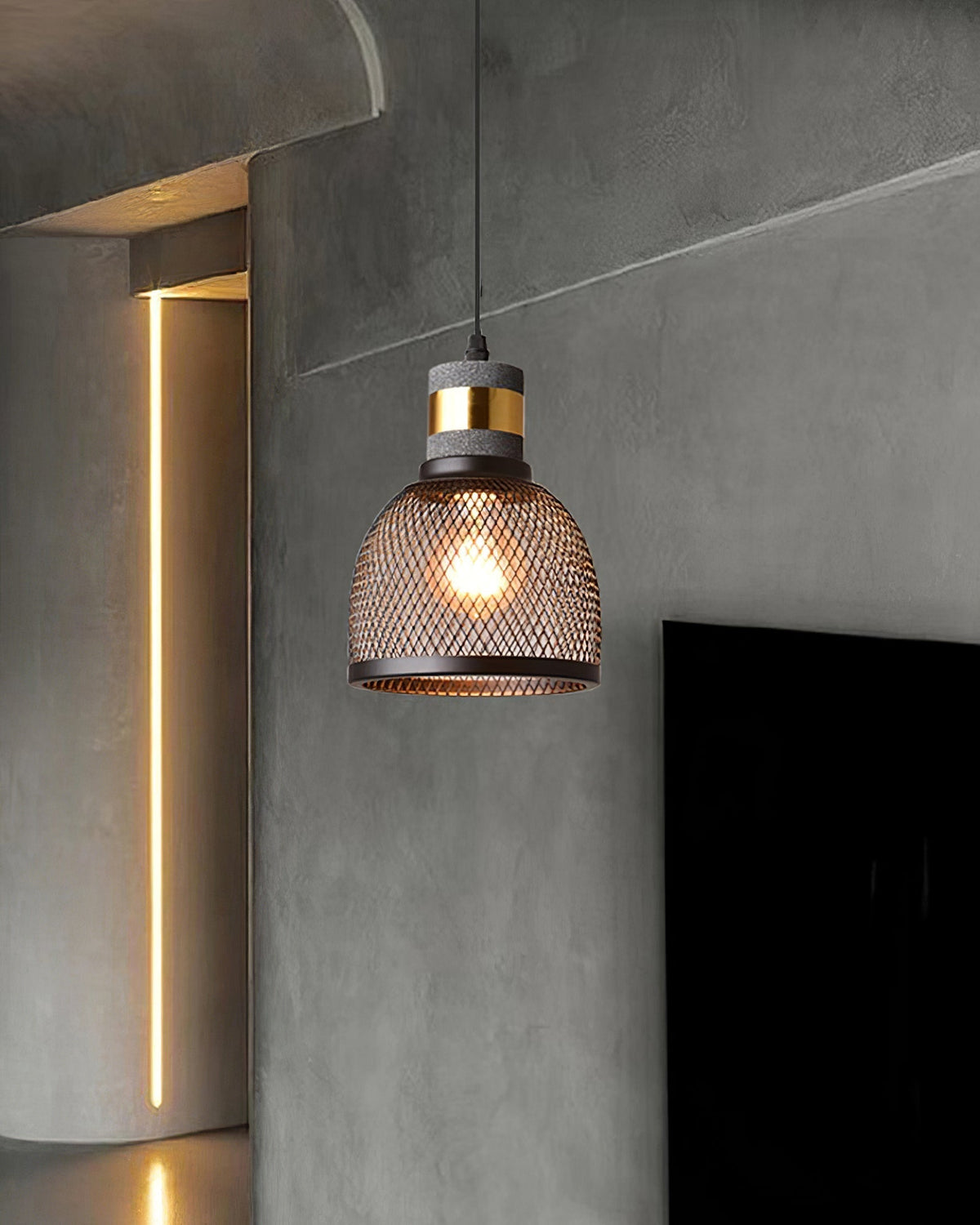 Lumeraine Cement Mesh lampă suspendată