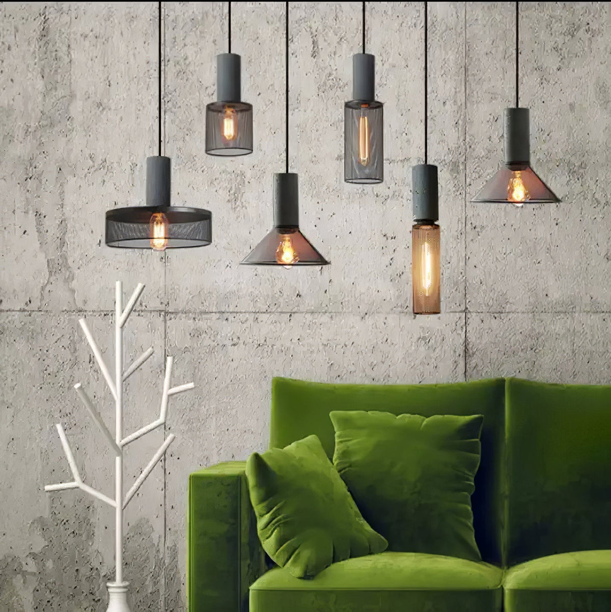 Lumeraine Cement Mesh lampă suspendată