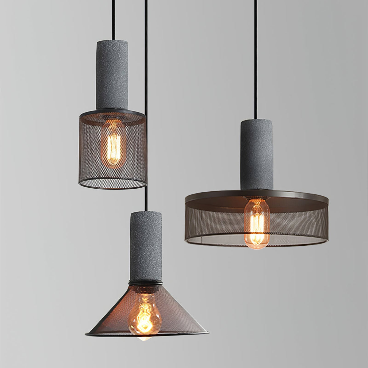 Lumeraine Cement Mesh lampă suspendată