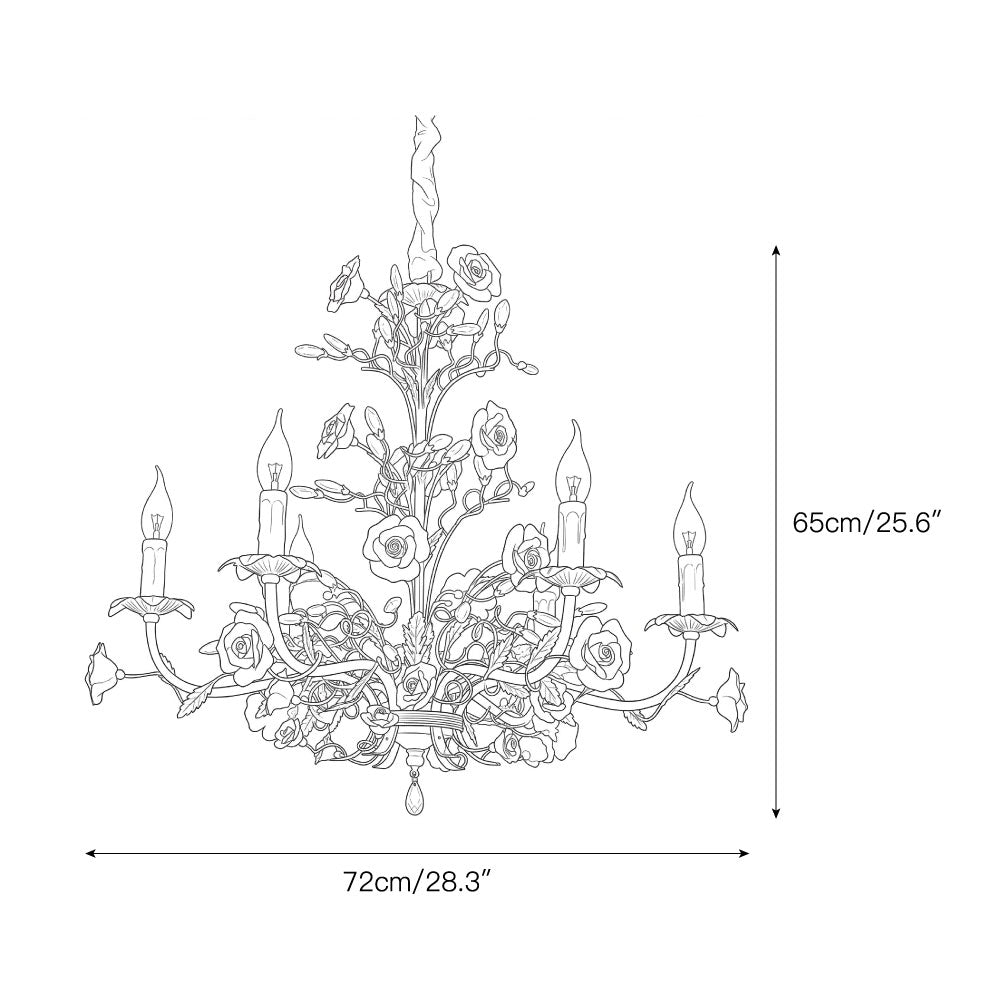 Candelabru Ceramic Rose Vine