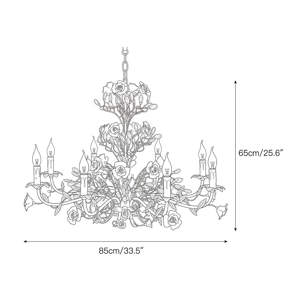 Candelabru Ceramic Rose Vine