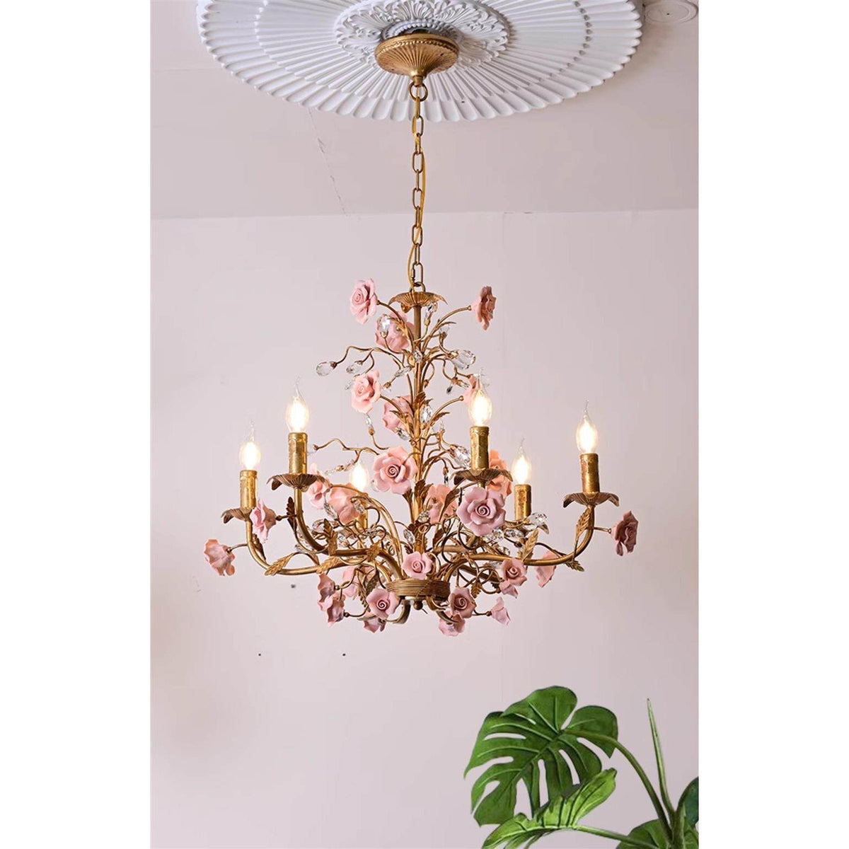 Candelabru Ceramic Rose Vine