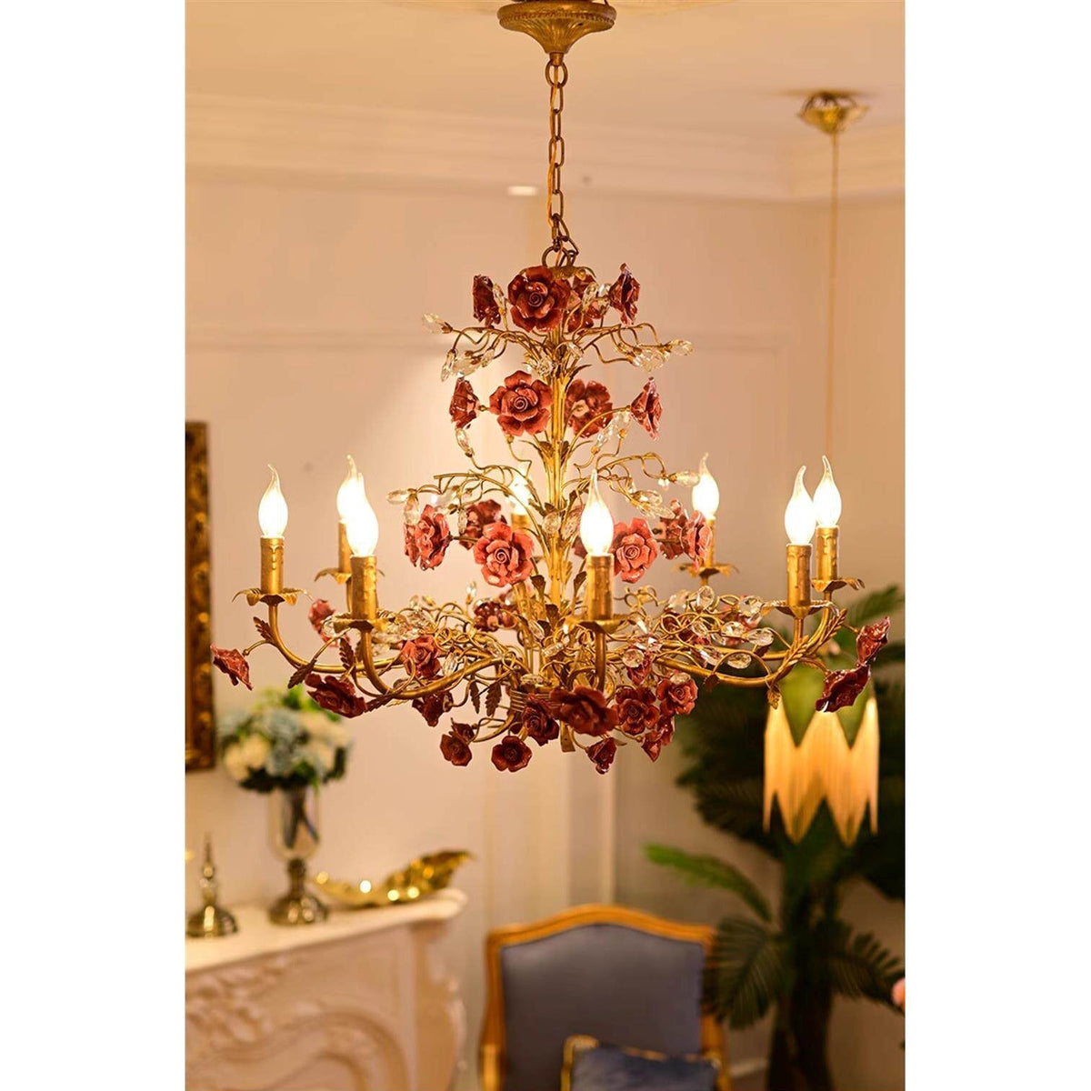 Candelabru Ceramic Rose Vine