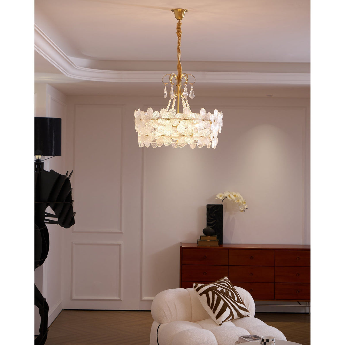 Hydrangea candelabru din sticlă