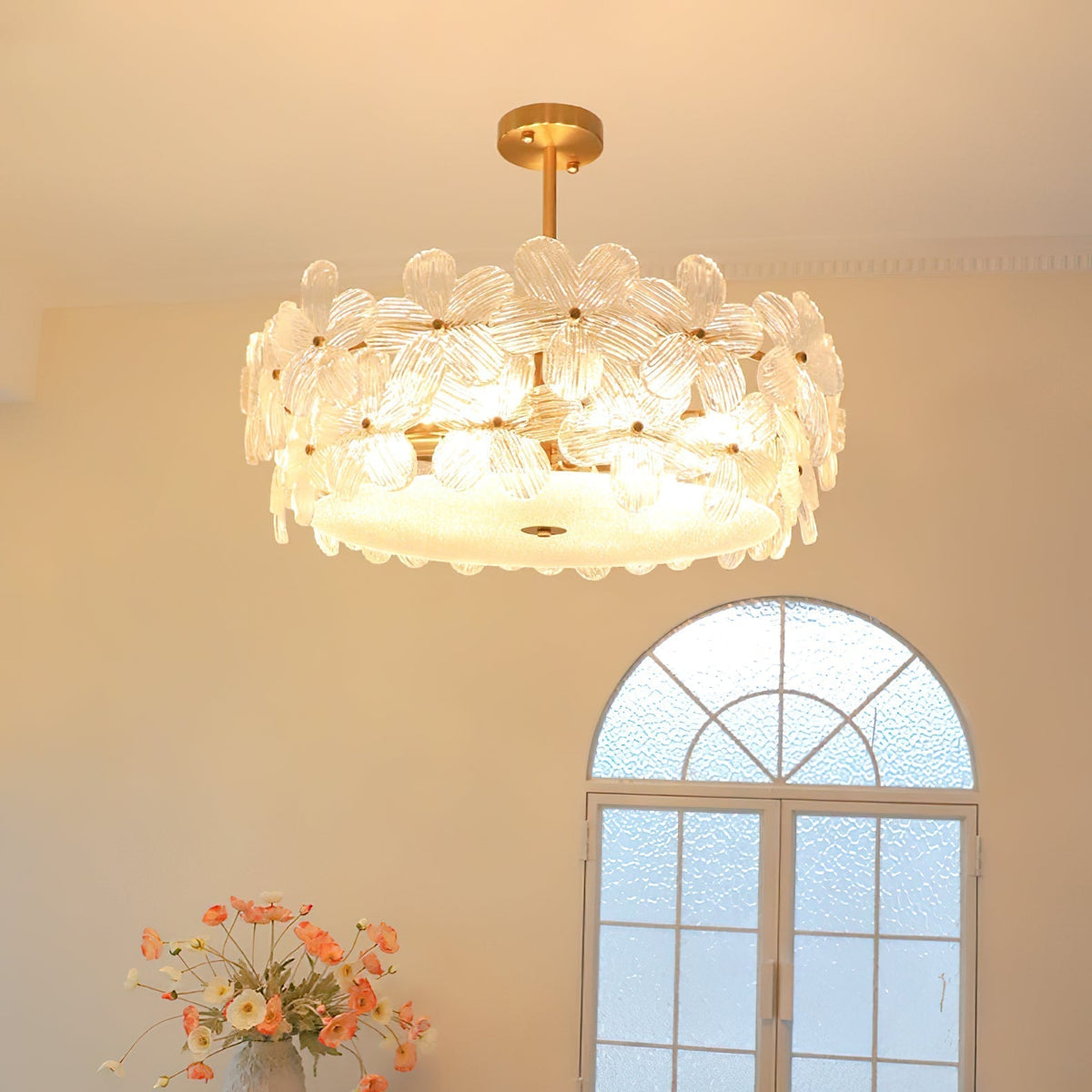 Hydrangea candelabru din sticlă