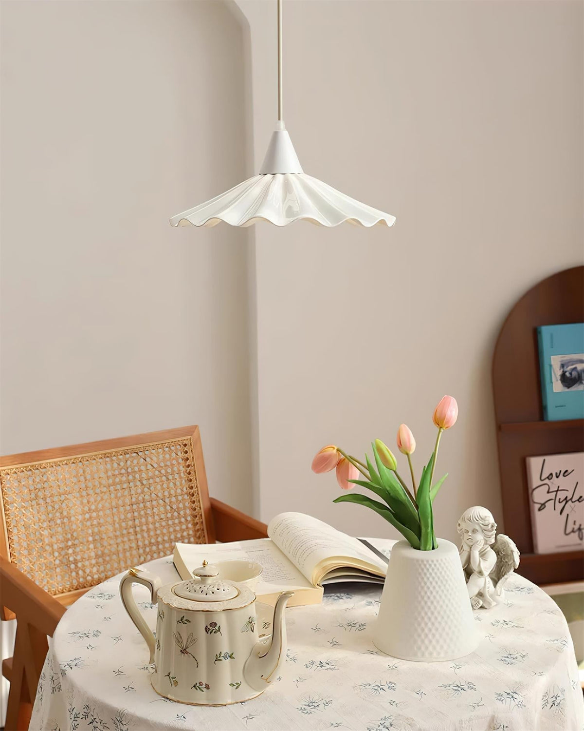 Zavo lampă suspendată albă din ceramică