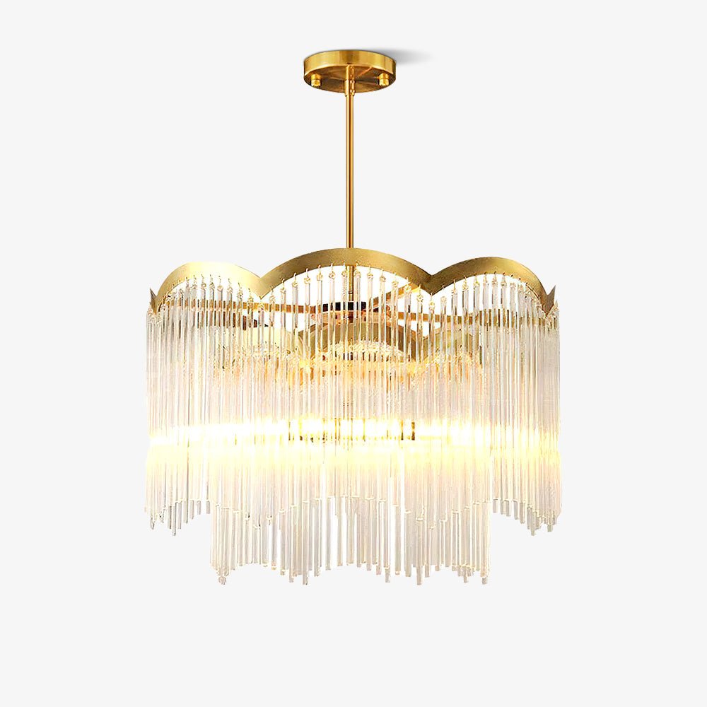 Liorivella candelabru cu tijă de sticlă în formă de undă