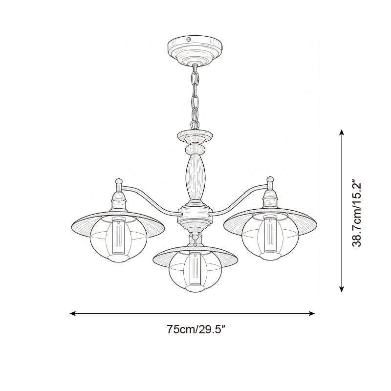 Velaleon candelabru, cu glob