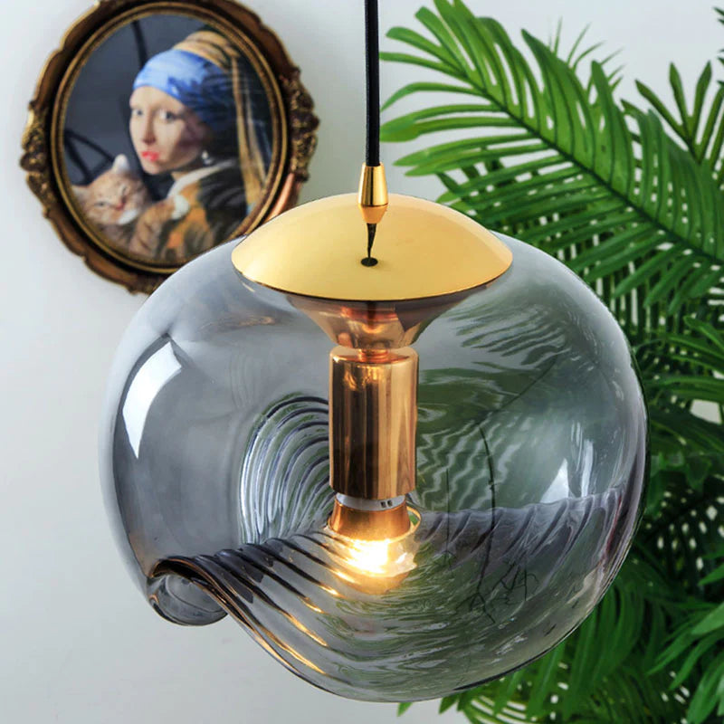 Valentina Design LED glob lampă suspendată neagră sticlă Bar Counter