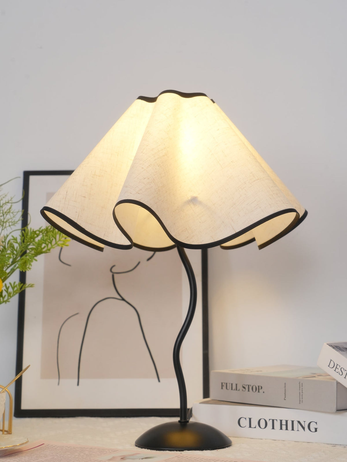 Luminova lampă de masă artistică cu abajur textil