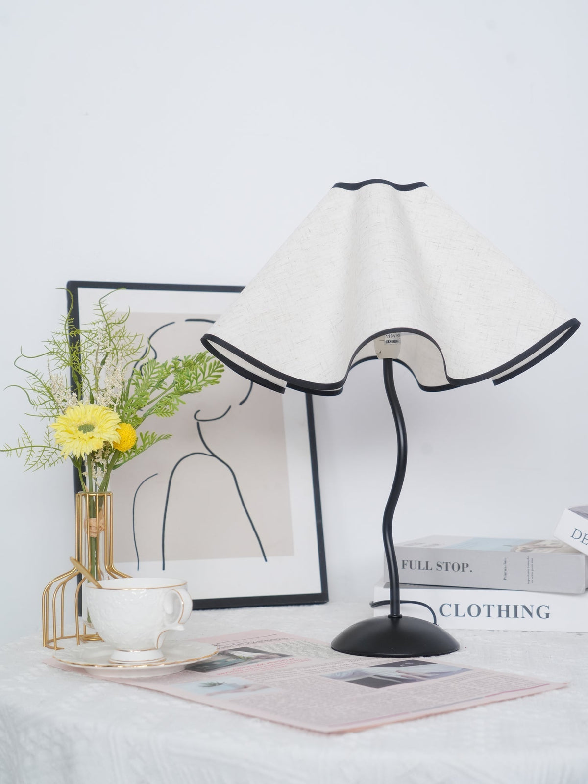 Luminova lampă de masă artistică cu abajur textil