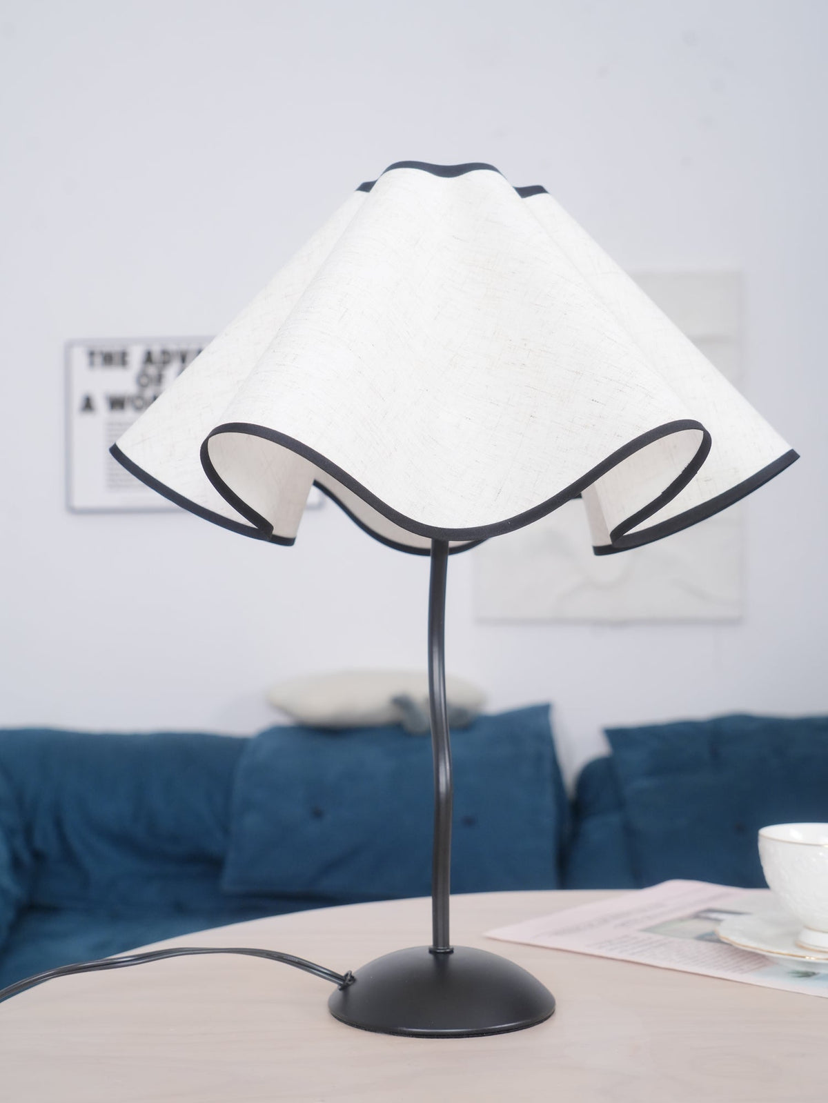 Luminova lampă de masă artistică cu abajur textil