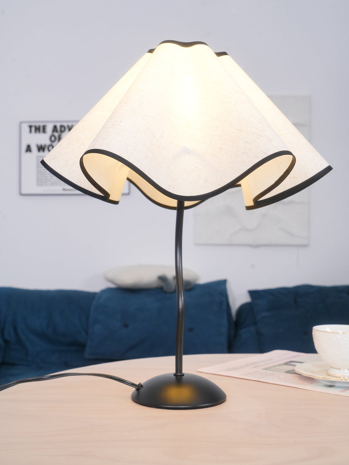 Luminova lampă de masă artistică cu abajur textil