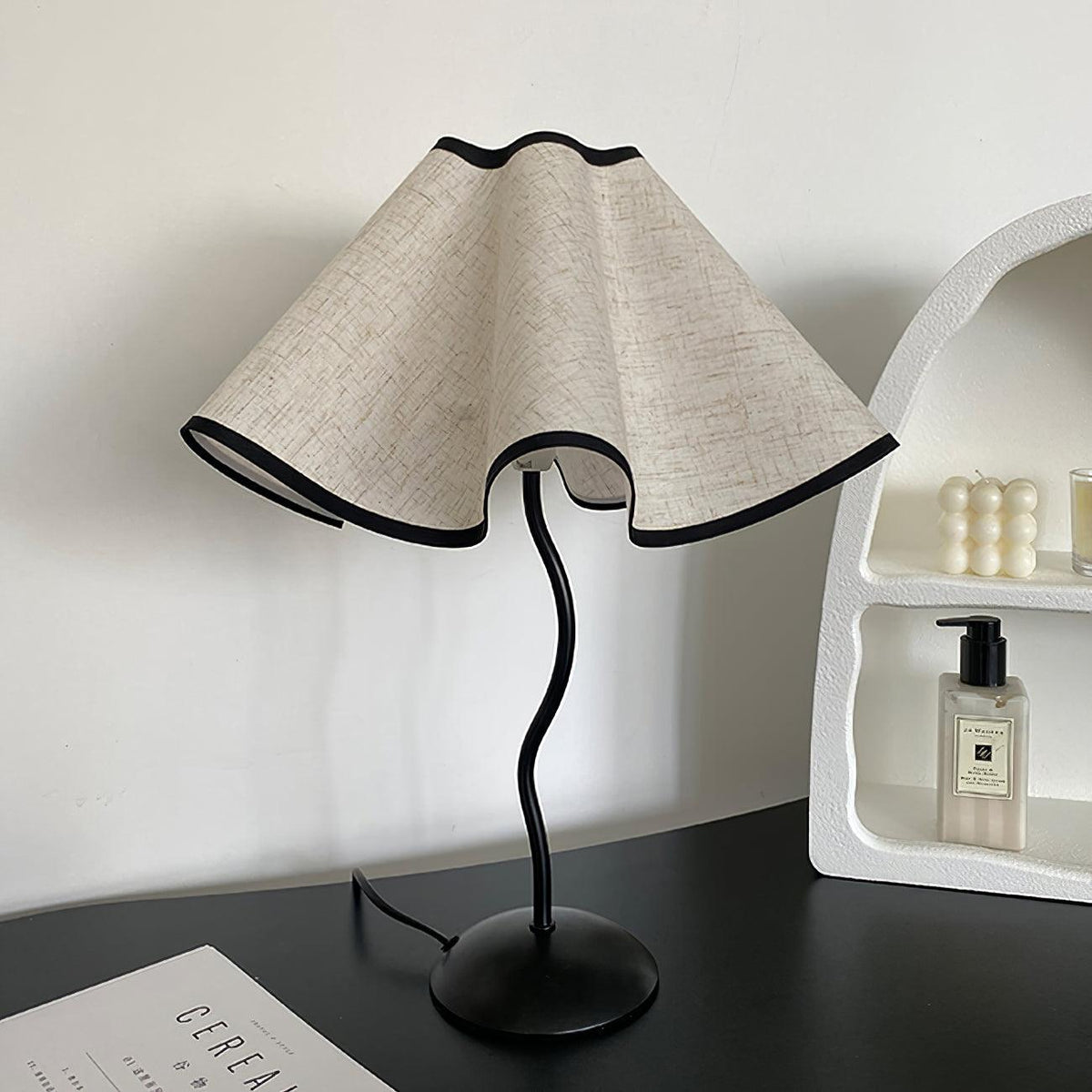 Luminova lampă de masă artistică cu abajur textil