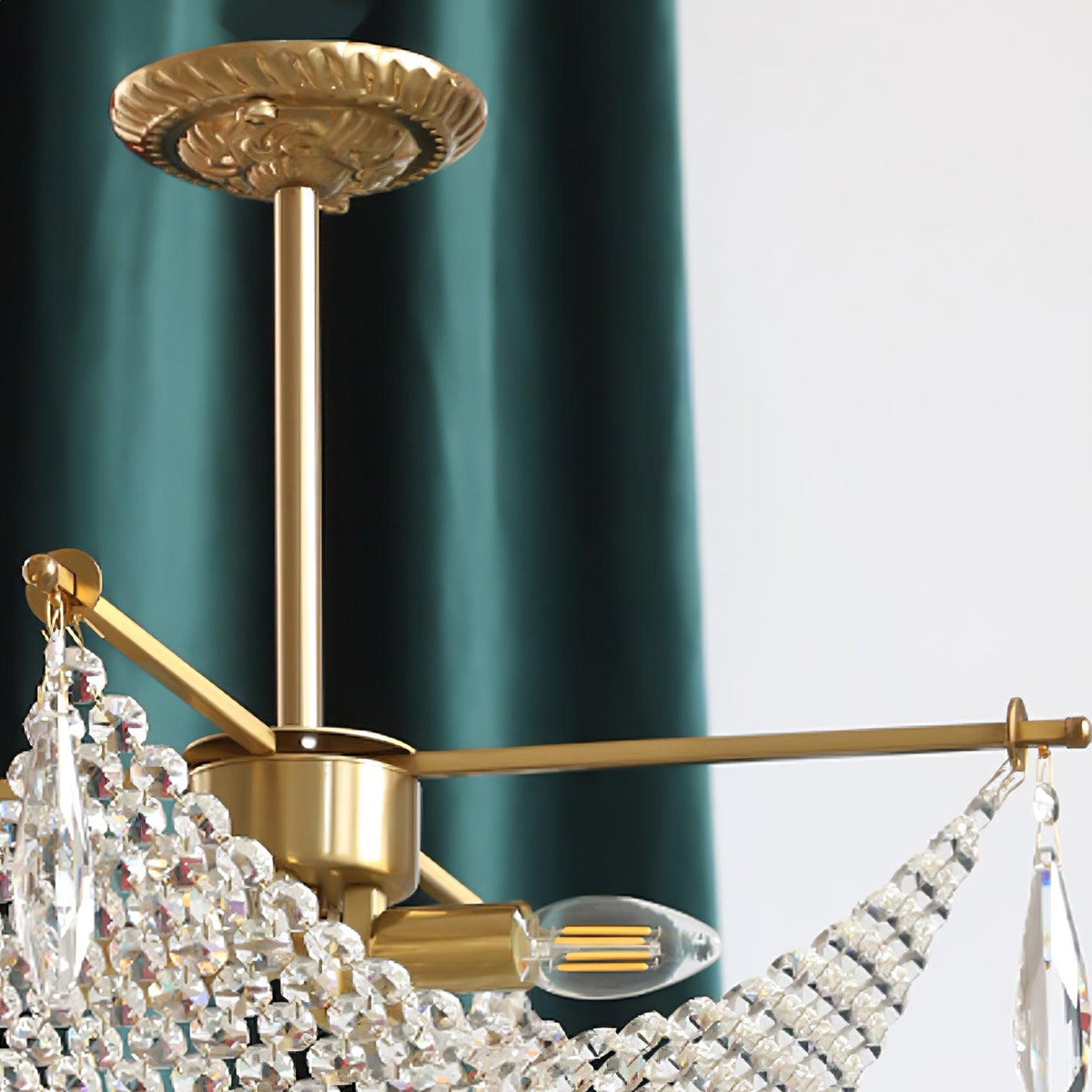 Cilune candelabru cu șiruri din cristal octogonal și cristal