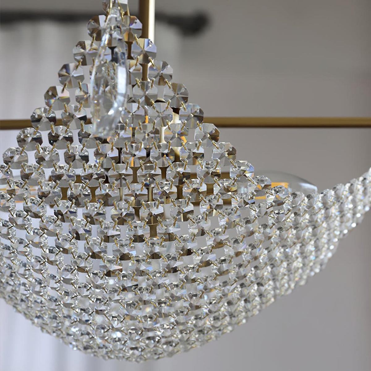 Cilune candelabru cu șiruri din cristal octogonal și cristal