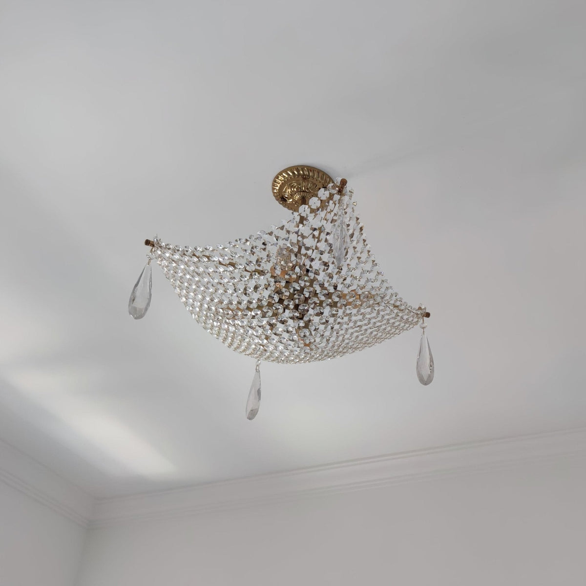 Cilune candelabru cu șiruri din cristal octogonal și cristal