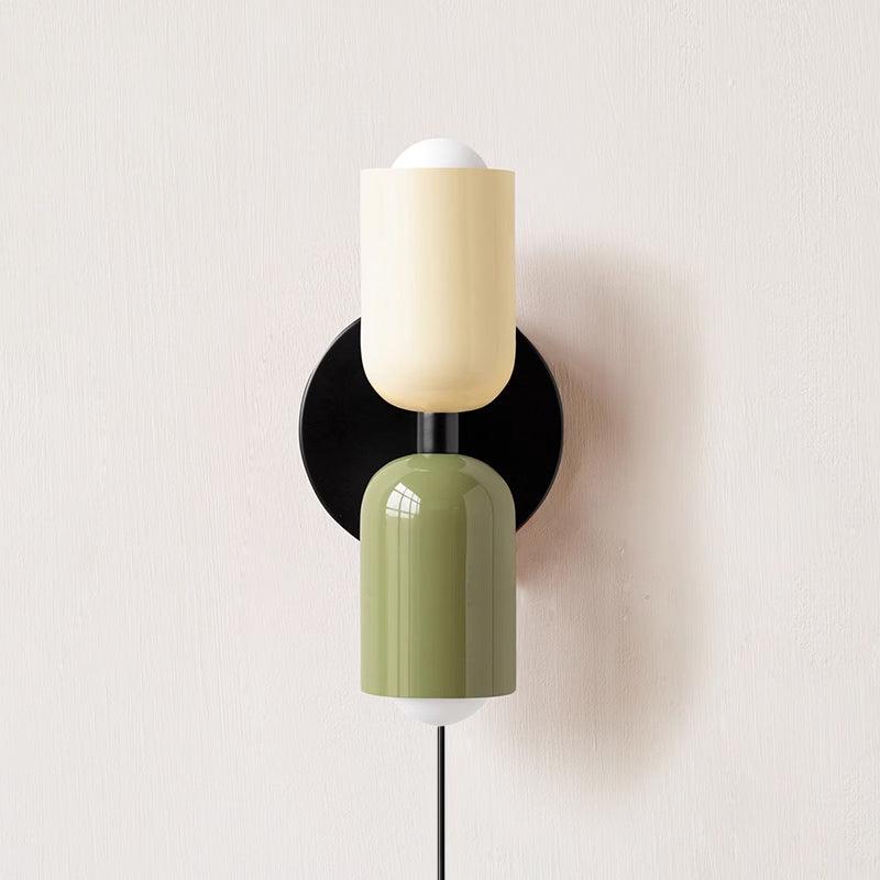 Teriielle aplică de perete verde și neagră, minimalistă, cu ștecher
