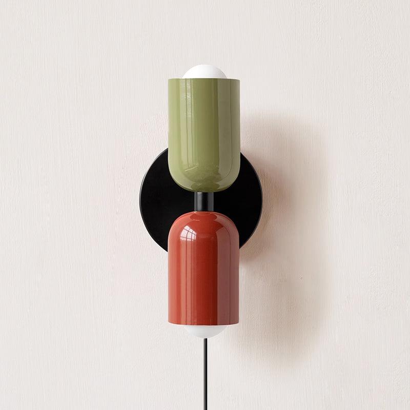 Teriielle aplică de perete verde și neagră, minimalistă, cu ștecher