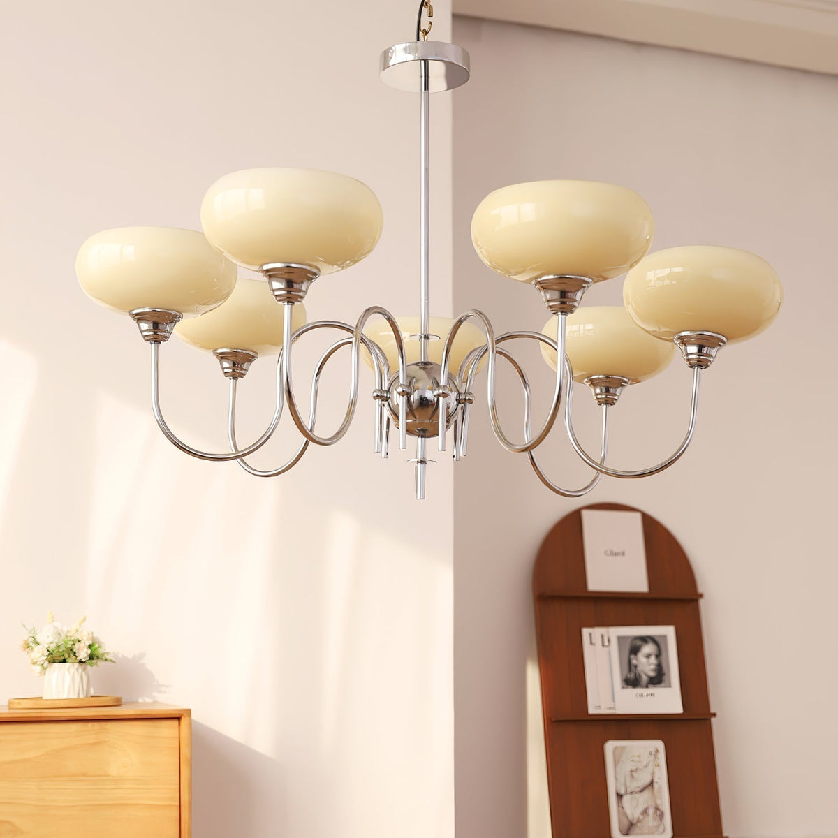 Silva Vintage LED metal Multi abajur Galben Becuri Lux living dormitor lampă suspendată, Aur/Crom, în culoare albă, în culoare crem