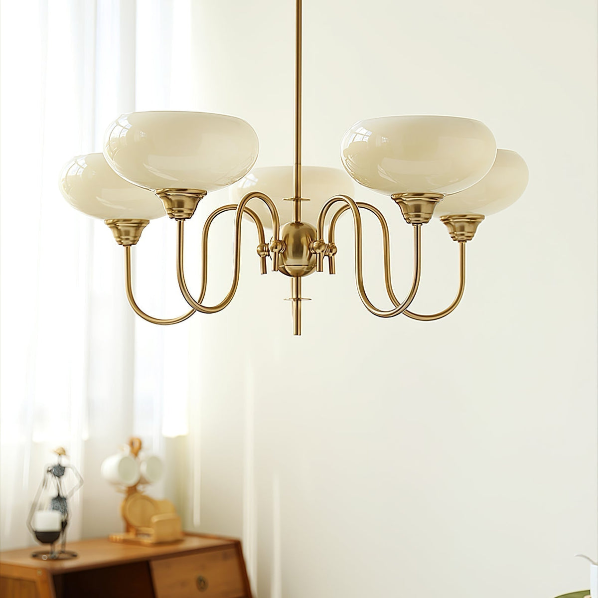 Silva Vintage LED metal Multi abajur Galben Becuri Lux living dormitor lampă suspendată, Aur/Crom, în culoare albă, în culoare crem