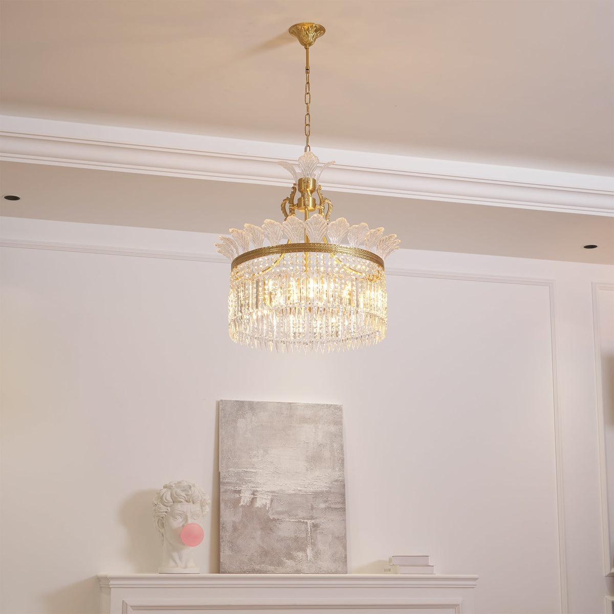 Xelra candelabru din alamă și cristal