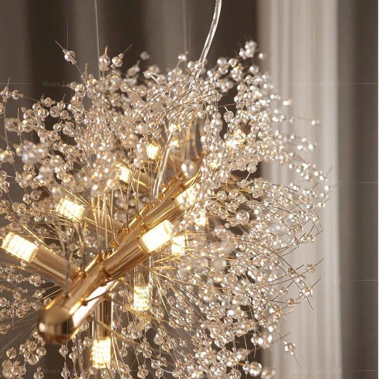 Cir candelabru din alamă și cristal, liniar, cu ramuri
