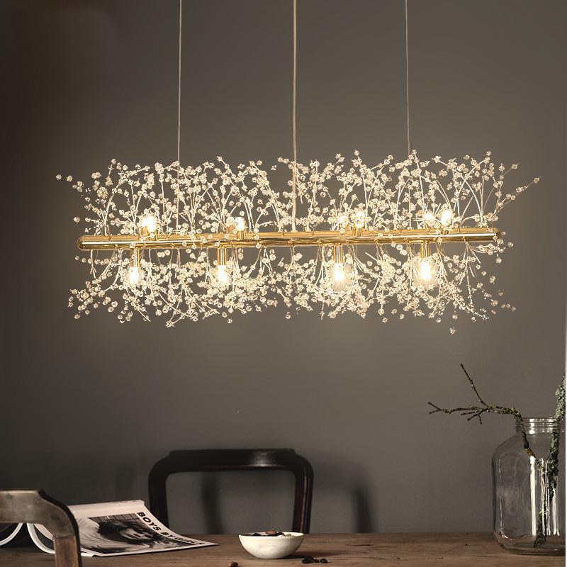 Cir candelabru din alamă și cristal, liniar, cu ramuri