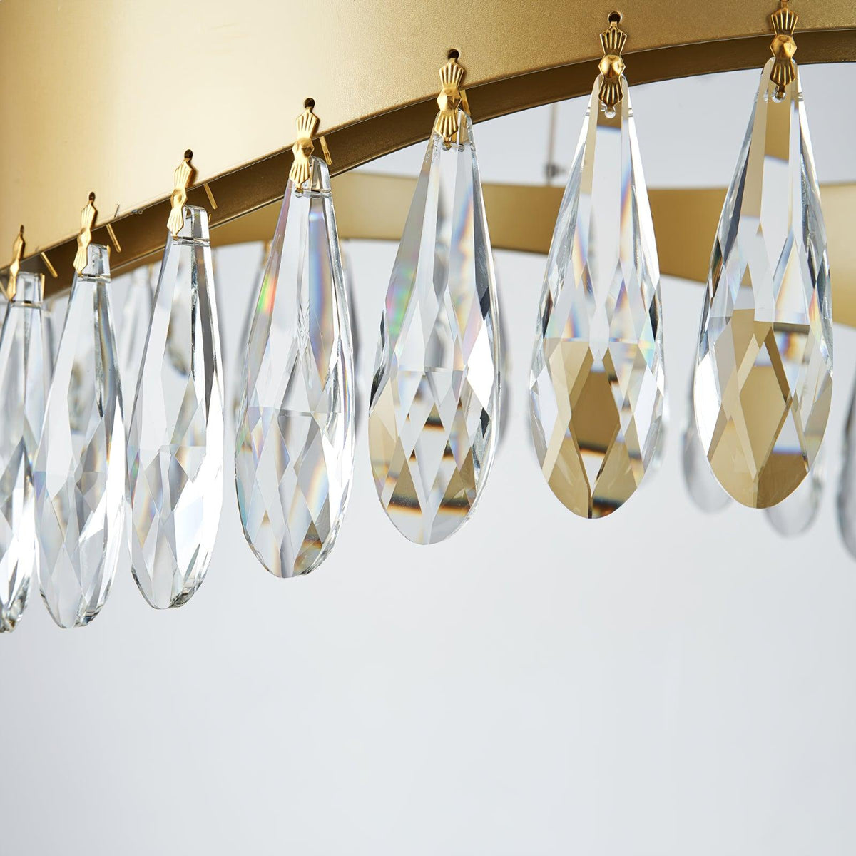 Cana candelabru cu inel din cristal și cadru inoxidabil polizat