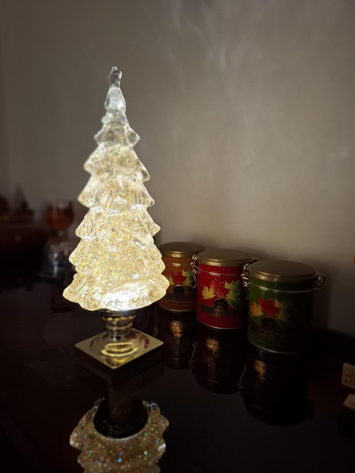 Lampă de masă cristal pentru brad (cu baterie integrată)