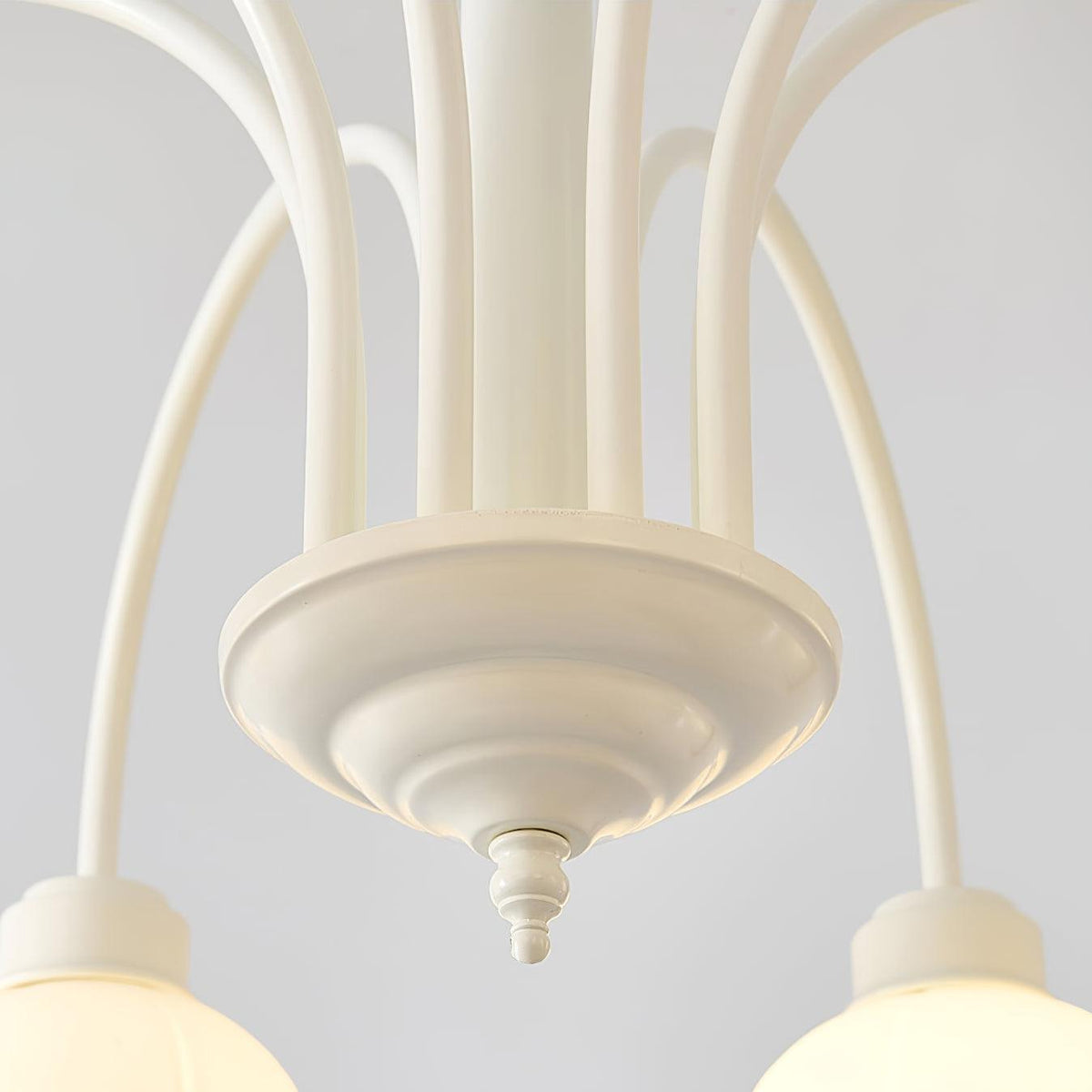 Veleissa candelabru alb, elegant, în formă de clopot, cu abajur, curbat, cu braț, floral
