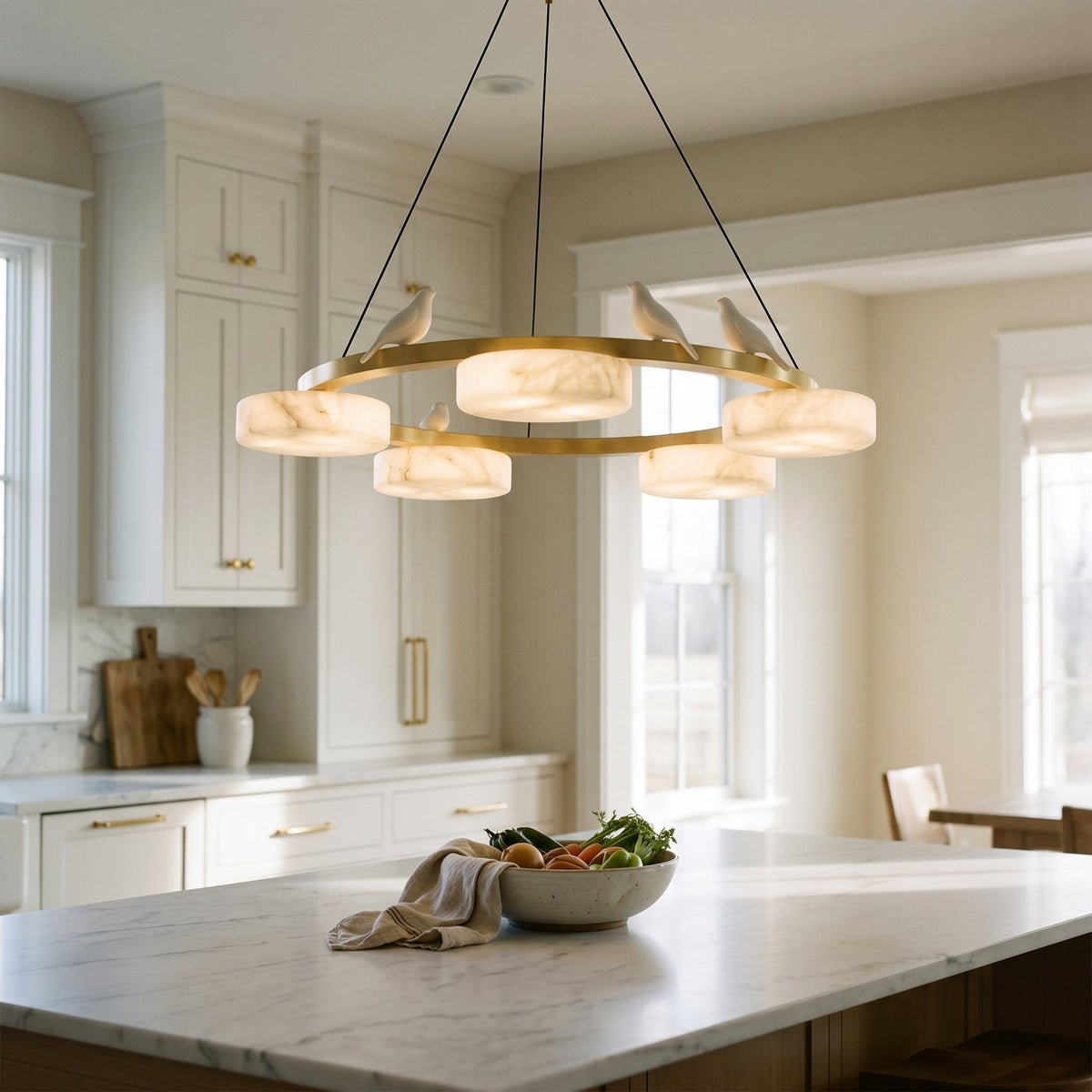 Nivaian candelabru Rotund din alabastru