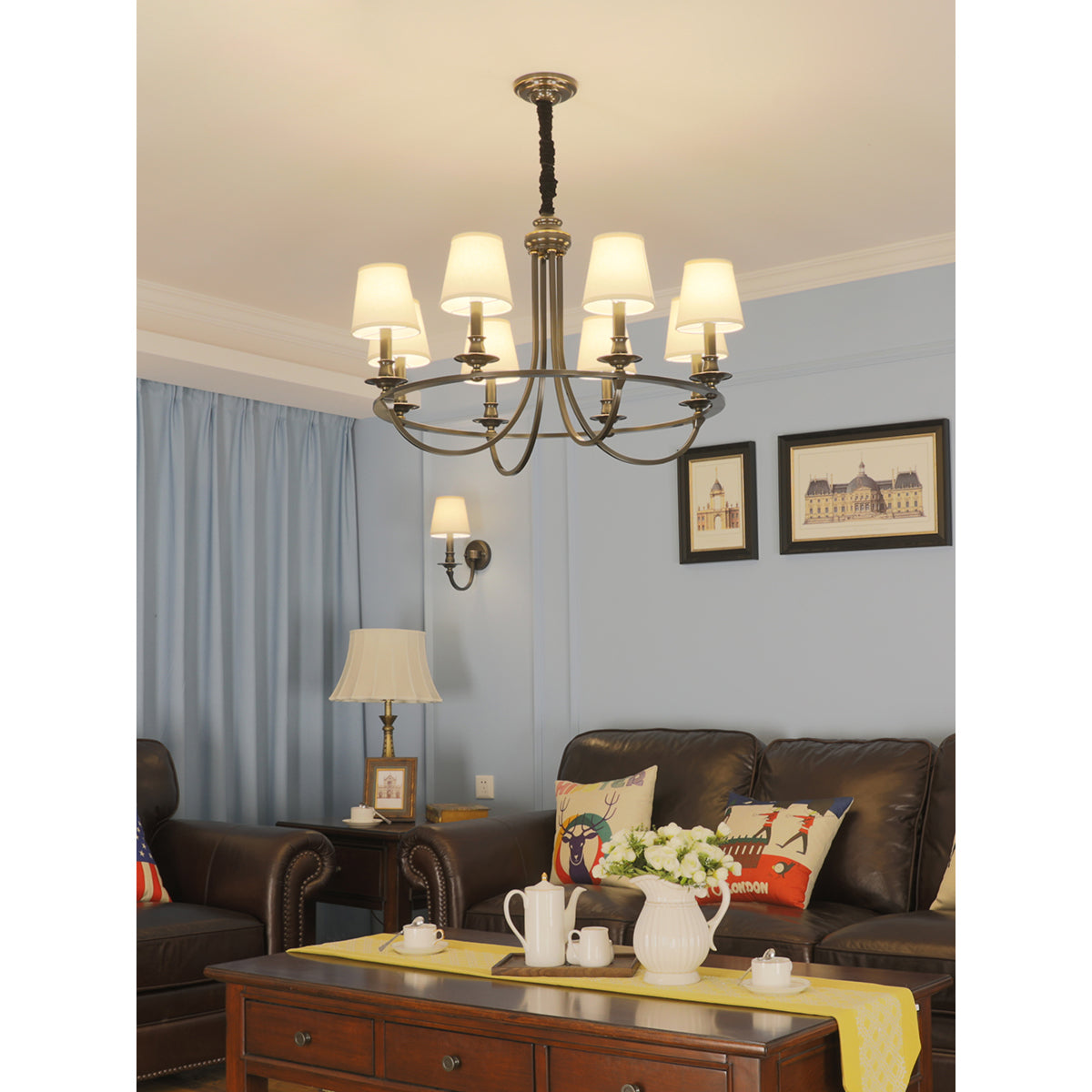 Mariner candelabru cu abajur textil