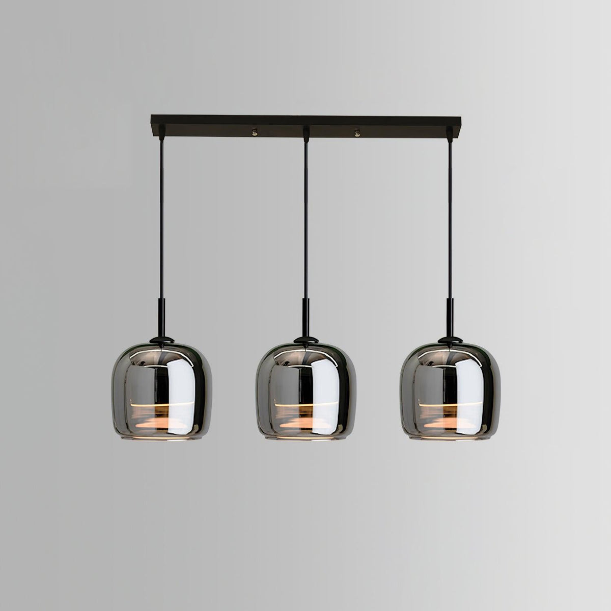 June lampă suspendată minimalistă din sticlă fumurie gri