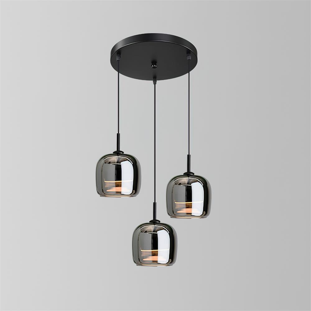 June lampă suspendată minimalistă din sticlă fumurie gri