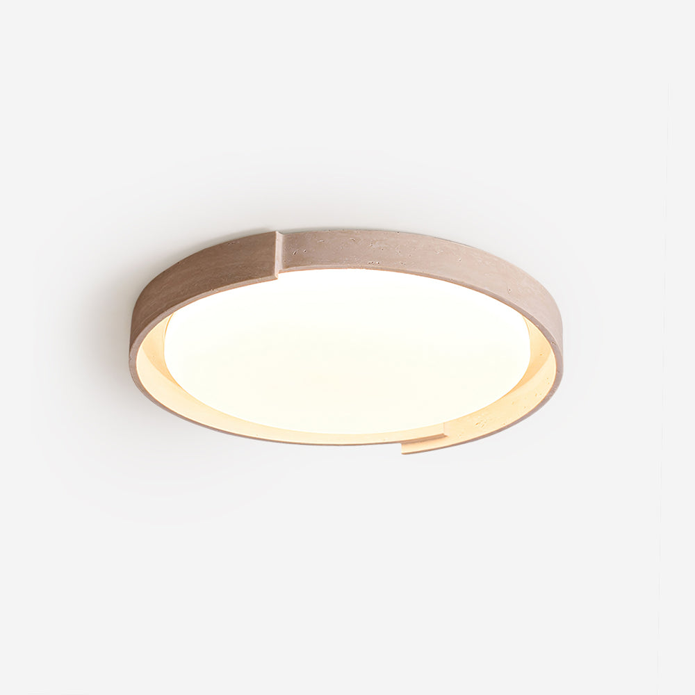 Solen plafonieră din travertin, minimalistă, rotundă