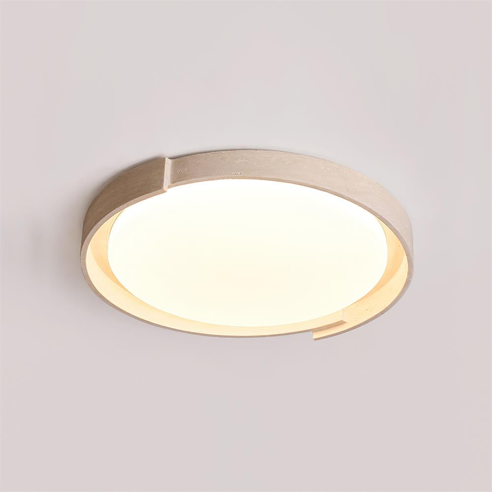Solen plafonieră din travertin, minimalistă, rotundă