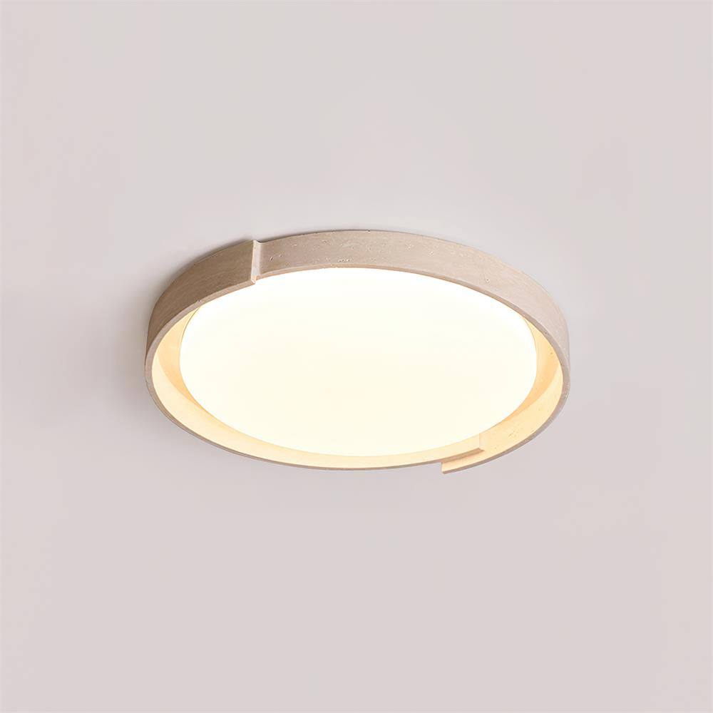 Solen plafonieră din travertin, minimalistă, rotundă