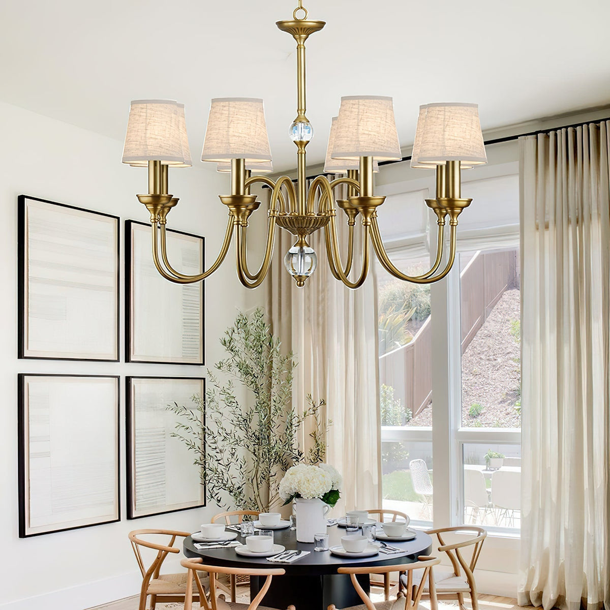 Blur candelabru cu abajur textil