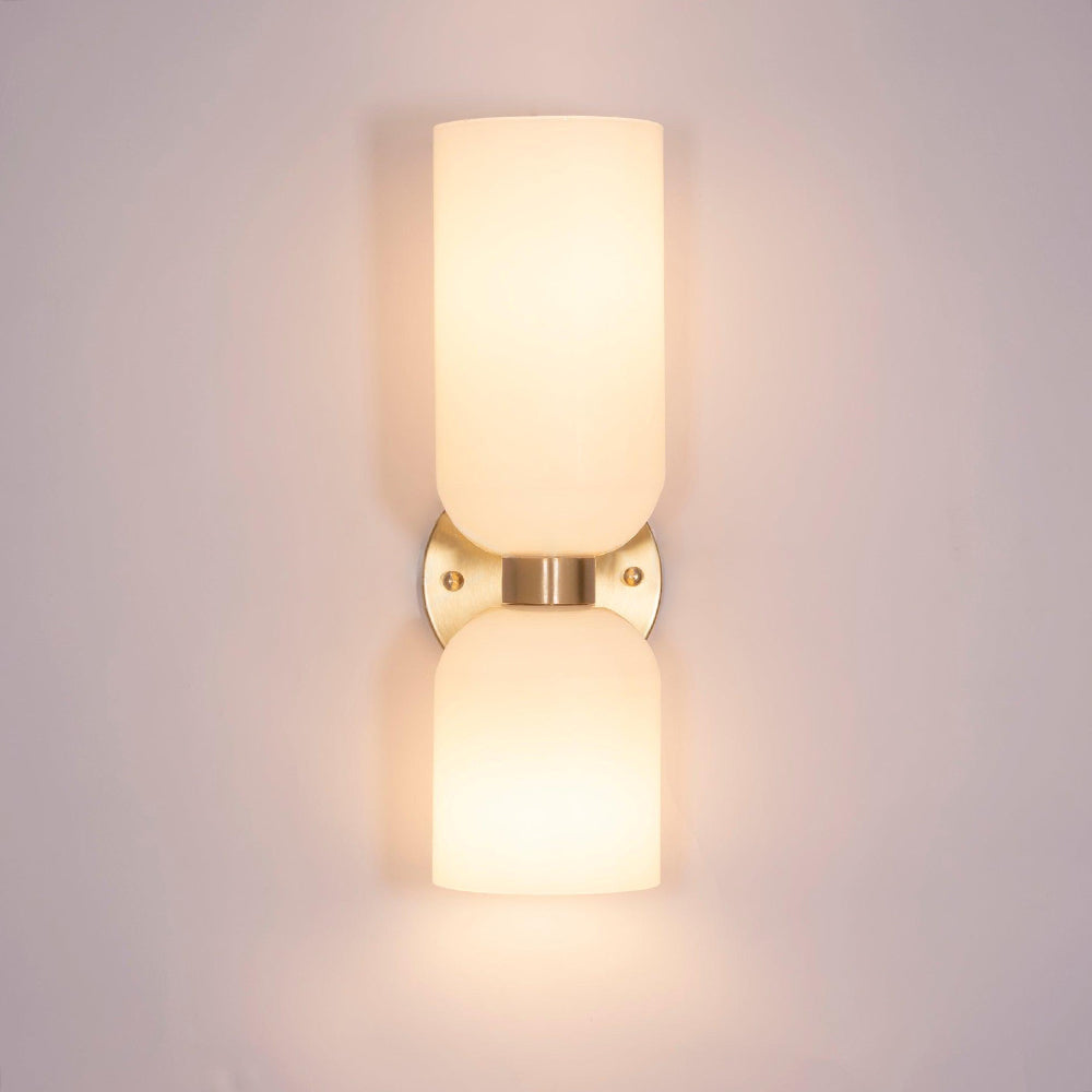 Arisha aplică de perete simplă cu două surse de lumină, alb/Albastru/Gri/Crom, dormitor