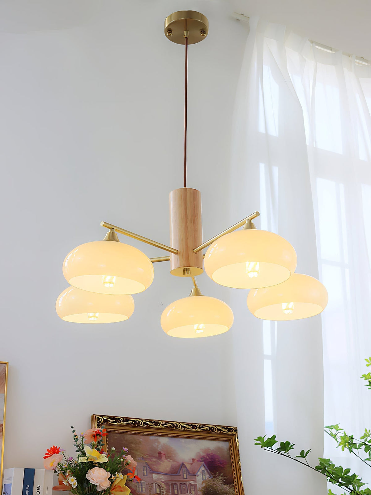 Velisian candelabru din sticlă natural portocaliu-curmală