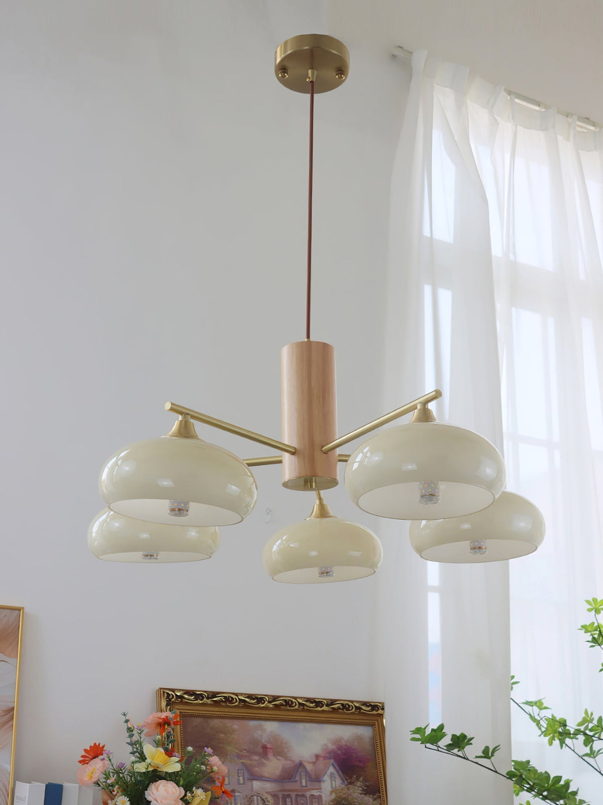Velisian candelabru din sticlă natural portocaliu-curmală