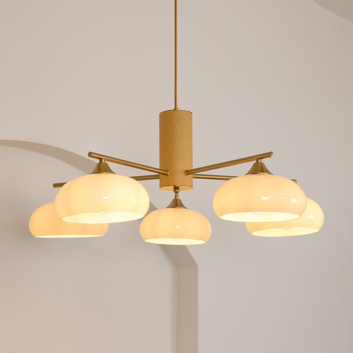 Velisian candelabru din sticlă natural portocaliu-curmală