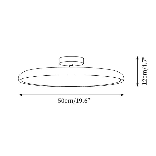 Aira plafonieră Aplicată Oval din lemn de Nuc