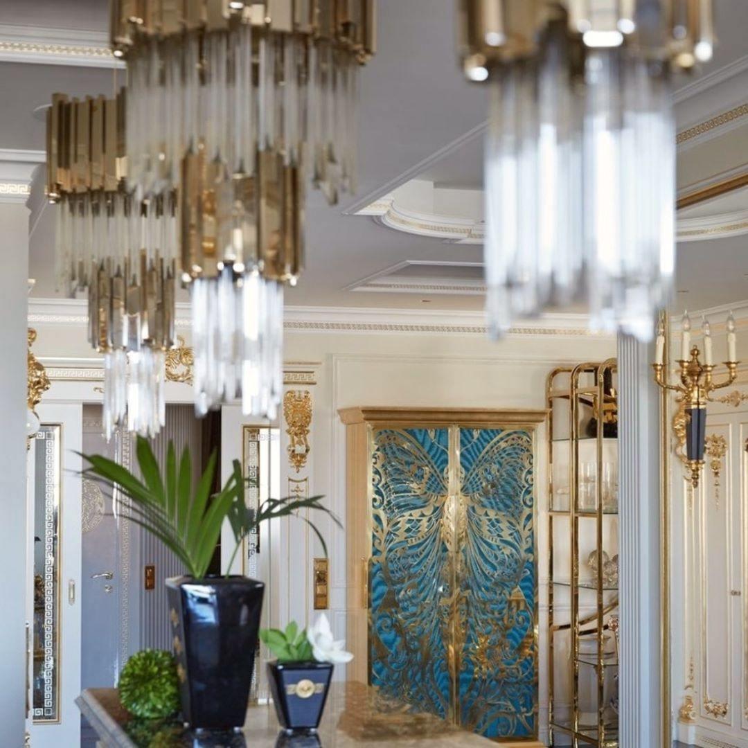 Avenu candelabru Aur cristal auriu