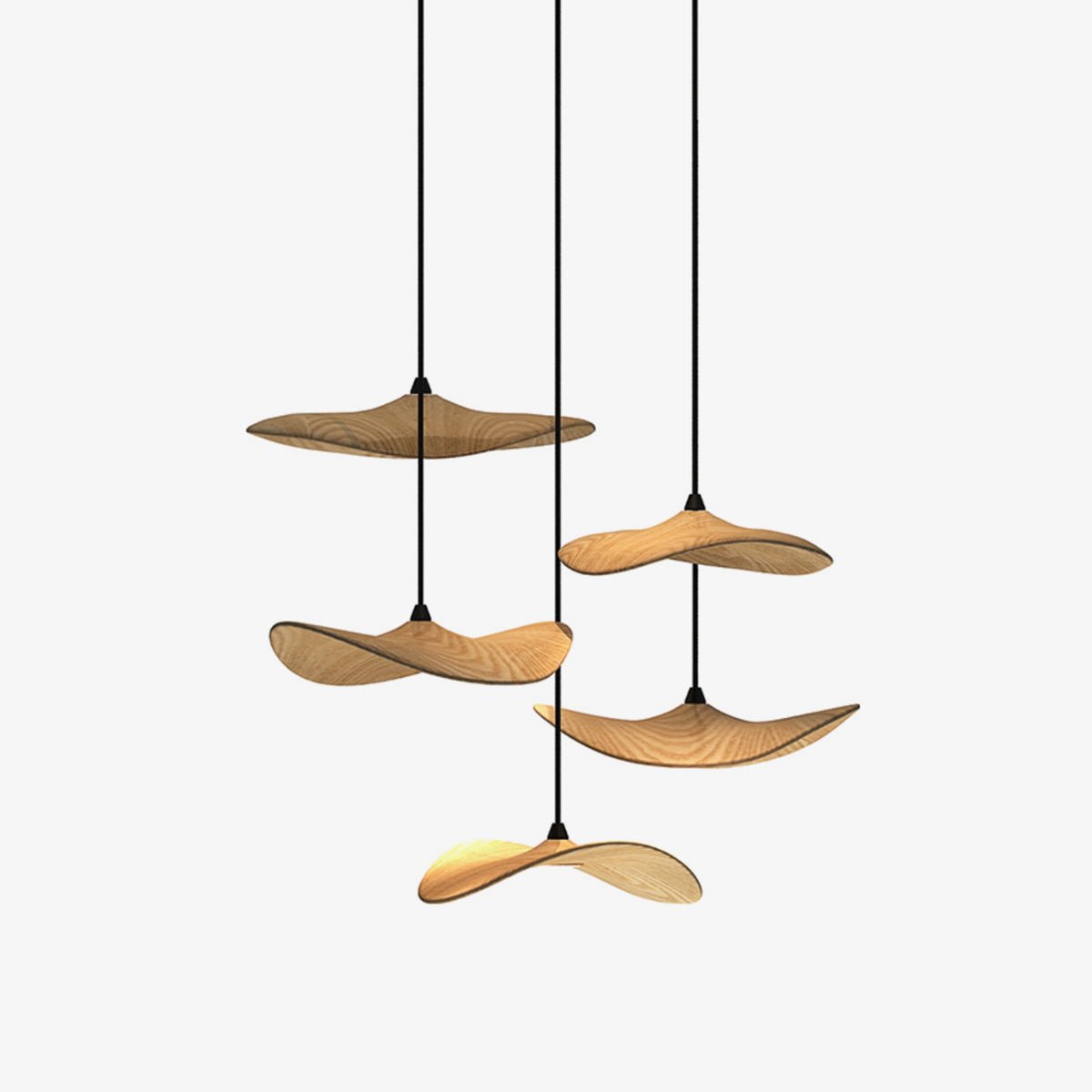 Abbott candelabru modern minimalist cu frunze goale din lemn